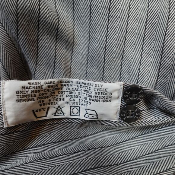 Yves Saint Laurent YSL Shirt Mens 16 32/33 Button Front Striped Long Sleeve - Picture 3 of 6